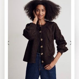 Madewell Cable Ashmont Cardigan Sweater GUC Size Small